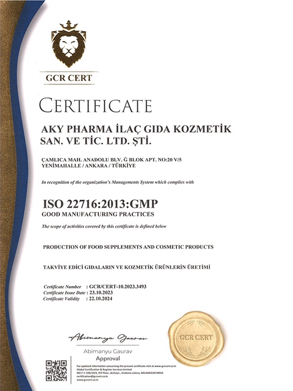 Certifications of Our Manufacturing Facility